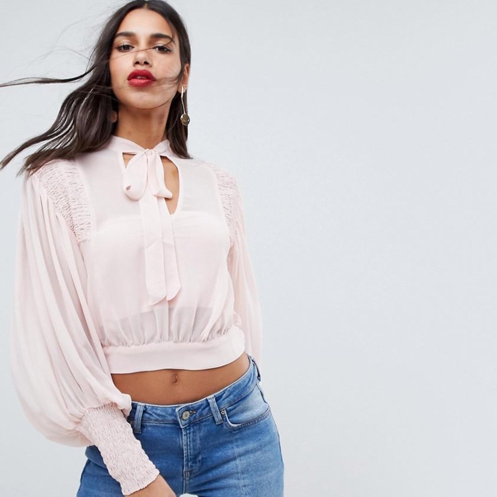 ASOS sheer batwing blouse